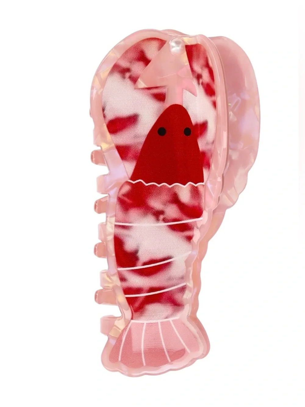 NWT No Boundaries Lobster Hair Claw Clip Pink Acrylic Beach Coastal Cute